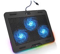 KLIM Aurora + Refroidisseur PC portable - 11" à 17" + Éclairage RGB + Support ordinateur portable gaming + Ventilateur USB + Stable et Solide + Compatible avec Mac et PS4 + NOUVEAUTÉ