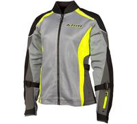 Klim Avalon Veste textile moto, gris-jaune, taille M pour femmes