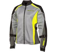 Klim Avalon Veste textile moto, gris-jaune, taille L pour femmes