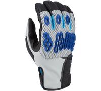 Klim Baja S4 2025 perforated Mesh Leather/Textile Enduro Motorcycle Gloves Gants de moto Enduro en maille perforée cuir/textile, bleu/gris, Taille XL
