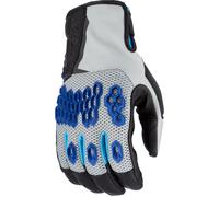 Klim Baja S4 2025 perforated Mesh Leather/Textile Enduro Motorcycle Gloves Gants de moto Enduro en maille perforée cuir/textile, gris-bleu, taille L pour homme