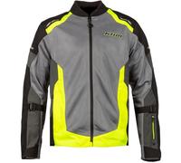 Klim – Veste textile moto Induction – Gris/Noir/Jaune Néon – Haute visibilité – Taille S Homme