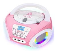KLIM Candy Lecteur CD Enfant - Nouveauté - Radio FM - Piles incluses - Lecteur CD Radio Rose Mignon avec Haut-parleurs - Le Cadeau Parfait pour Les Enfants et Les Tout-Petits - Rose