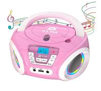 KLIM Candy Lecteur CD Enfant - Nouveauté - Radio FM - Piles incluses - Lecteur CD Radio Rose Mignon avec Haut-parleurs - Le Cadeau Parfait pour Les Enfants et Les Tout-Petits - Rose