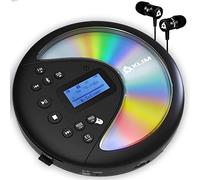 KLIM Discover - Lecteur CD portable avec batterie longue durée et casque - Radio FM - Compatible MP3 et carte SD - Transmetteur FM, Bluetooth - Idéal pour voiture