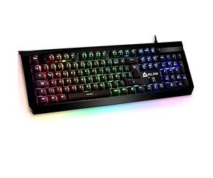 KLIM™ Domination - Clavier Mécanique GERMAN QWERTZ RGB - Nouveau - Blue Switches - Frappe Rapide, Précise, Agréable - Garantie 5 Ans - Personnalisation des Couleurs TOTALES - PC PS4 - Nouvelle Version