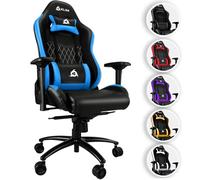KLIM Esports Chaise Gaming - Chaise de Bureau avec Accoudoirs 4D, Capacité de 170 kg, Dossier Inclinable, Fauteuil Ergonomique avec Coussins Cervical et Lombaire, roulettes Silencieuses - Bleu