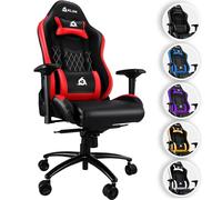 KLIM Esports Chaise Gaming - Chaise de Bureau avec Accoudoirs 4D, Capacité de 170 kg, Dossier Inclinable, Fauteuil Ergonomique avec Coussins Cervical et Lombaire, roulettes Silencieuses - Rouge