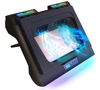 KLIM Everest - Support Ordinateur Portable Ventilé - Nouveauté - Refroidisseur PC Portable à Turboventilateur (4300 RPM) et Mousse Isolante - pour PC de 14-17,3" - Noir