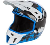 Klim F3 Carbon DNA Casque de motoneige, noir-blanc-bleu, taille XL pour homme