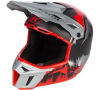 Klim F3 Carbon DNA Casque de motoneige, Noir/Gris/Rouge, Taille XXL (62/63)