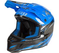 Klim F3 Carbon Pro Thrashed Casque de motoneige, noir-bleu, taille L pour homme