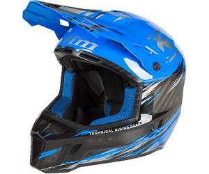 Klim F3 Carbon Pro Thrashed Casque de motoneige, noir/bleu, Taille M (56/57)