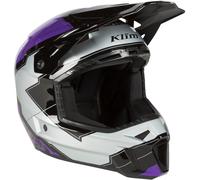 Klim F3 Verge Casque de motocross, noir-pourpre-argent, taille 2XL pour homme
