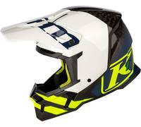 Klim F5 Koroyd Ascent Carbon Casque de motocross, bleu-jaune, taille S pour homme