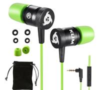 KLIM Fusion Écouteurs Filaires avec Micro Hi-FI, Mousse à Mémoire, Jack 3.5mm, Vert