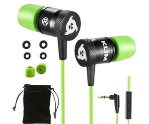 KLIM Fusion Écouteurs Filaires avec Micro Hi-FI, Mousse à Mémoire, Jack 3.5mm, Vert