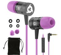 KLIM Fusion Écouteurs Filaires avec Micro Hi-FI, Mousse à Mémoire, Jack 3.5mm, Violet