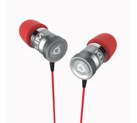 Klim Fusion Ecouteurs Haute Qualité Audio - Durables + Garantis 5 Ans - Innovant - Ecouteur Intra-Auriculaire Avec Mousse À Mémoire De Forme Et Microphone - Prise Jack 3,5mm - Rouge