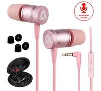 KLIM Fusion Ecouteurs Haute Qualité Audio - Durables + Garantis 5 Ans - Innovant - Ecouteur Intra-auriculaire avec Mousse à Mémoire de Forme et Microphone - Prise Jack 3,5mm - Rose Rose Gold G