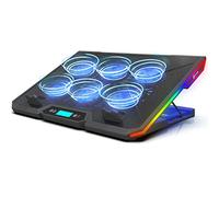 KLIM Glacier Refroidisseur PC - Nouveauté Ventilateurs & Rétroéclairage RGB - 11" - 17" - Support Ordinateur Portable USB - Stable et Silencieux Mac PS4 Xbox One