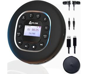 KLIM Journey Lecteur CD Portable avec Batterie Intégrée- Baladeur Lecteur CD pour Voiture, Mini Walkman CD, Compatible avec CD-R, CD-RW et MP3