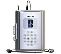 KLIM K8 Lecteur Cassette Audio - Enregistreur Cassette - Nouveau Player - Radio AM/FM - Microphone et Haut-Parleur Intégrés - Prise Casque et Écouteurs - Argent