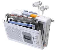KLIM K8 Lecteur Cassette Audio - Enregistreur Cassette - Nouveau Player - Radio AM/FM - Microphone et Haut-Parleur Intégrés - Prise Casque et Écouteurs - Blanc