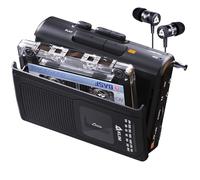 KLIM K8 Lecteur Cassette Audio - Enregistreur Cassette - Nouveau Player - Radio AM/FM - Microphone et Haut-Parleur Intégrés - Prise Casque et Écouteurs - Noir
