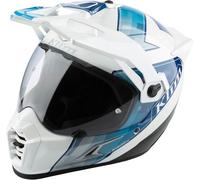 Klim Krios Pro Spectrum Carbon ECE/DOT Casque d’enduro, Blanc/bleu, Taille M (57/58)