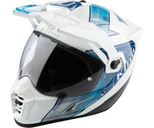 Klim Krios Pro Spectrum Carbon ECE/DOT Casque d’enduro, blanc-bleu, taille M pour homme