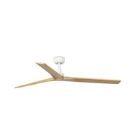 Faro Barcelona – Ventilateur de plafond KLIM L Ø1500 mm Blanc LED 3 pales chêne clair DC 6 vitesses