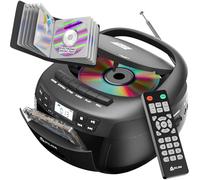 KLIM Lecteur CD & Lecteur Cassette Audio avec étui, AM/FM Poste Radio CD, Lecteur CD Bluetooth, Son stéréo, Télécommande, Enregistrement de Cassettes, USB, AUX, Radio Cassette CD