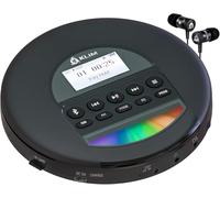 KLIM Nomad Lecteur CD Portable - Batterie Intégrée Longue Durée - avec Écouteurs - Compatible CD-R, CD-RW, MP3 - Bluetooth Baladeur Lecteur CD pour Voiture, Maison, Extérieur - Nouveauté - Argent