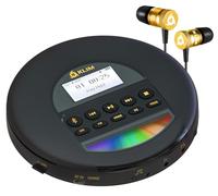 KLIM Nomad - Nouveauté - Lecteur CD Portable - Batterie Intégrée Longue Durée - avec Écouteurs - Compatible CD-R, CD-RW, MP3 - Bluetooth Baladeur Lecteur CD pour Voiture, Maison, Extérieur - Or