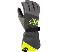 Klim PowerXross Gauntlet Gants de motoneige, gris/jaune, Taille M