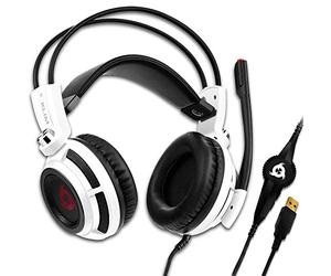 KLIM Puma - Micro Casque Gamer - Son 7.1 - Audio Très Haute Qualité - Confortable - Parfait pour Gaming PC - Nouvelle Version 2022 - Blanc