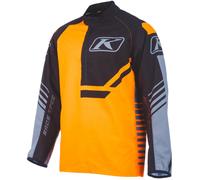 Klim Revolt 1/4 Pull zippé, noir-orange, taille L pour homme