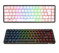 KLIM Shift - Clavier Mécanique 60% AZERTY - Nouveauté 2024 - RGB, 69 Touches de Rechange - Mini Sans Fil Gamer 2.4Ghz & Bluetooth - PC Mac PS4 PS5 - TKL Noir et Blanc