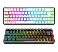 KLIM Shift - Clavier Mécanique Sans Fil 60% AZERTY NOUVEAUTÉ 2022 avec 69 Touches de Rechange, 60% 2.4Ghz & Bluetooth compatible PC Mac PS4 PS5 Noir et Blanc