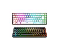 KLIM Shift - Clavier Mécanique Sans Fil 60% AZERTY NOUVEAUTE 2022 avec 69 Touches de Rechange, 60% 2.4Ghz & Bluetooth compatible PC Mac PS4 PS5 Noir