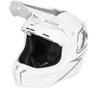 Klim T1 Freeride Solid, casque de motocross L Mat Blanc/Argent Mat Blanc/Argent