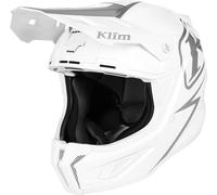 Klim T1 Freeride Solid, casque de motocross S Mat Blanc/Argent Mat Blanc/Argent