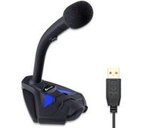 KLIM Voice Microphone à Pied USB pour Ordinateur - Micro de Bureau Professionnel - Microphone de Gamer PC PS4 - Bleu