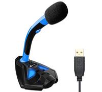KLIM Voice Microphone à Pied USB pour Ordinateur - Micro de Bureau Professionnel - Microphone de Gamer PC PS4 - Nouvelle Version 2022 - Bleu