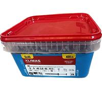 KLIMAS Cheville à Frapper collerette Conique, vis tête fraisée PZ 6 x 40 - Seau de 400 - Cheville Fixation
