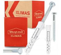 KLIMAS KKX Lot de 100 chevilles à expansion - 10 x 90 mm - Avec vis à tête hexagonale - Pour béton, brique, pierre pleine, charge lourde