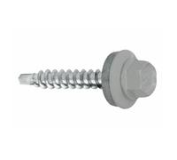 KLIMAS Lot de 200 vis autoperceuses, à tôle trapézoïdale, 4,8 x 55 mm, RAL : 9006 (aluminium blanc)