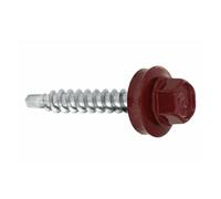 KLIMAS Lot de 250 vis à tôle trapézoïdale - Avec disque d'étanchéité EPDM - Pour structures en bois - Vis à tôle pour supports en bois (RAL3005 - Bordeaux, 4,8 х 25 mm (250 pièces)