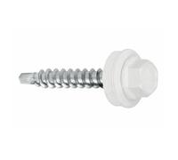 KLIMAS Lot de 250 vis autoperceuses 4,8 х 35 mm RAL 9003 - Blanc de signalisation - Vis à tôle trapézoïdale